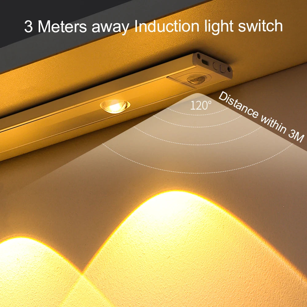 LED PIR Motion Sensor Cabinet  With USB Rechargeble