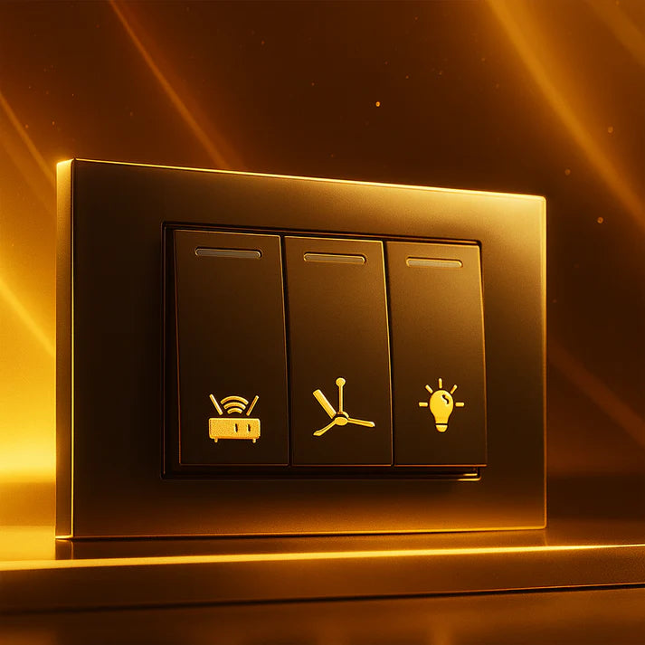 Gold Switch Board Stickers for Home | 100 Labels with (Useful 52 Designs)